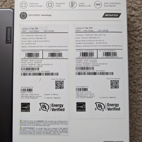 Lenovo Tab M8 HD 8in. Android Touchscreen Tablet (Used) - Picture 5 of 11